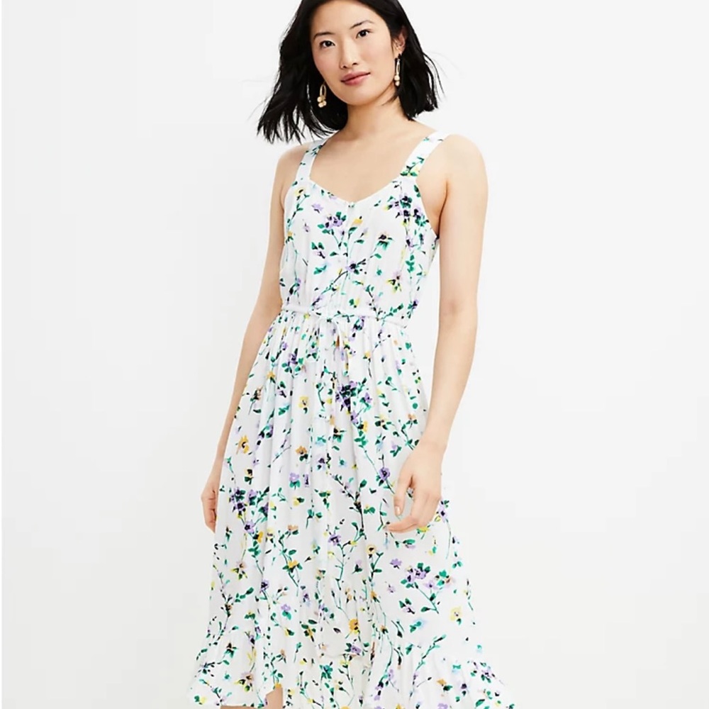 High to low strappy floral dress